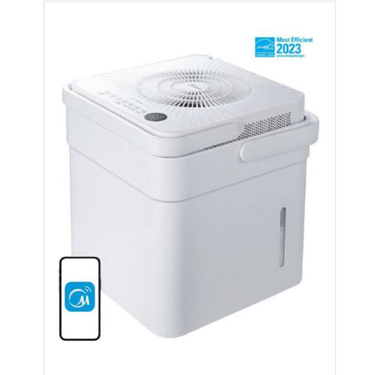 50 pt. Coverage area 4500 sq. ft. CUBE Smart Dehumidifier in White with Wi-Fi enabled Energy Star Most Efficient