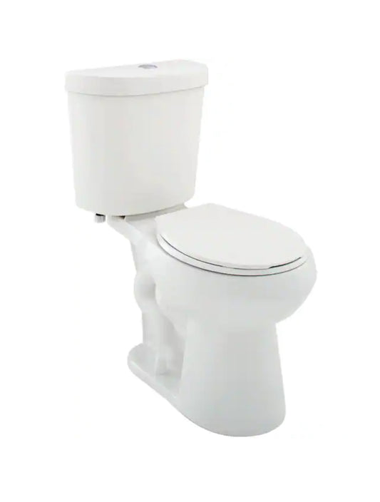 2-piece 1.1 GPF/1.6 GPF Dual Flush Round Toilet in White, Seat Included