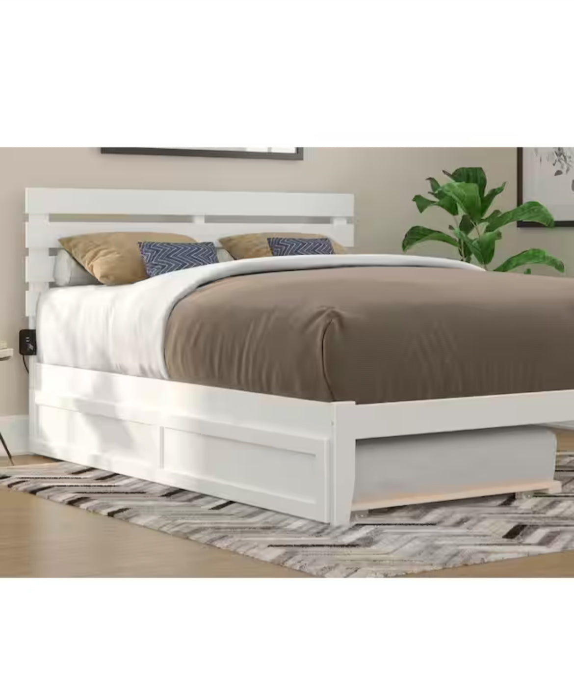 Island White Twin XL Trundle Roll Out Daybed Extra-Long