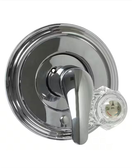 1-Handle Shower Valve Trim Kit for Delta Shower Faucets in Chrome, Everbilt