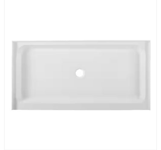 Swiss Madison -
Voltaire 60 in. x 36 in. Acrylic Single-Threshold Center Drain Shower Base in White