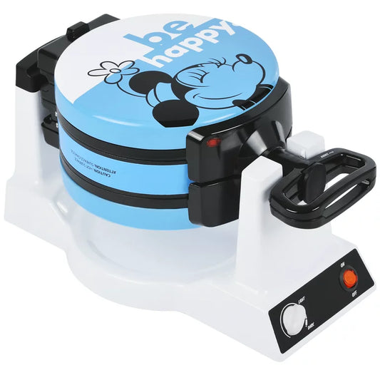 Disney Mickey Mouse and Minnie Mouse Double Flip Waffle Maker for 6 Waffles (3 Mickey and 3 Minnie)