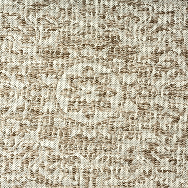 5'2"x7'2" - Nicole Miller New York Patio Country Azalea Transitional Medallion Indoor/Outdoor Area Rug - Taupe/Ivory