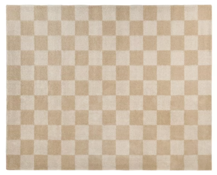 Harley Cream 6 ft. 7 in. x 9 ft. Checkered Area Rug