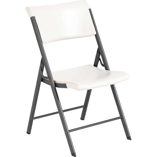 21.85"L x 19.1"W x 32.9"H - Lifetime Commercial Folding Chair, Almond