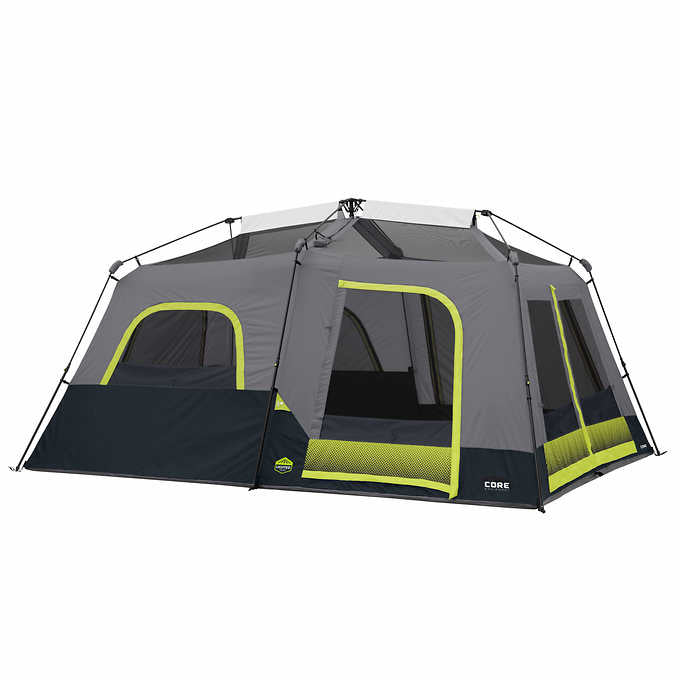 10 ft. x 14 ft. x 78 in. - CORE 10-Person Lighted Instant Cabin Tent