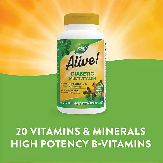 Nature's Way Alive! Diabetic Multivitamin Tablets, 120 ct.