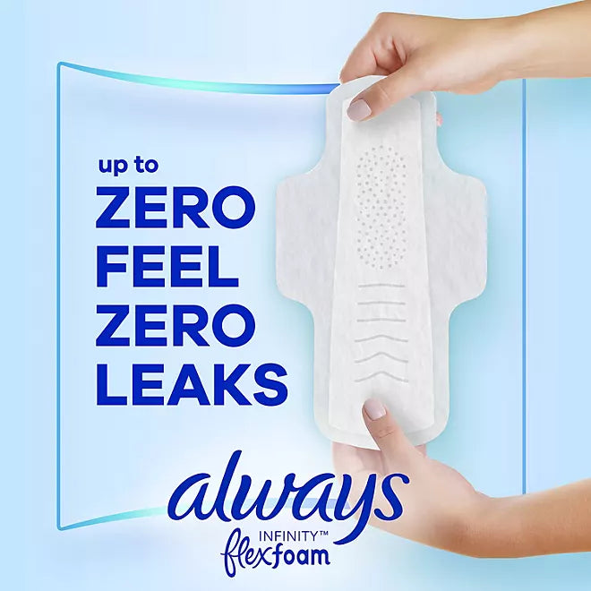 Always Infinity FlexFoam Heavy Flow Pads with Flexi-Wings, Unscented, Size 2, 80 ct.