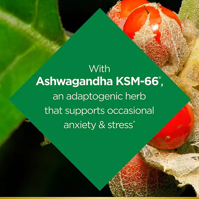 Nature's Bounty Anxiety & Stress Relief Ashwagandha KSM-66 Supplement Tablets 140 ct.