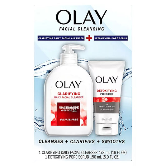 Olay Facial Cleanser and Detoxifying Pore Scrub Duo Pack