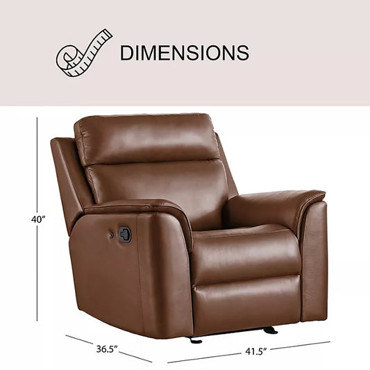 Member's Mark Lennox Leather Glider Recliner, Brown