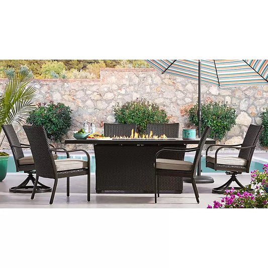 Member's Mark Heritage 7-Piece Fire Pit Patio Dining Set