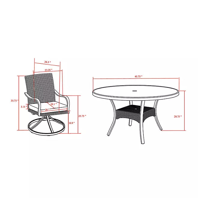 Member's Mark Newcastle 5-Piece Round Patio Dining Set