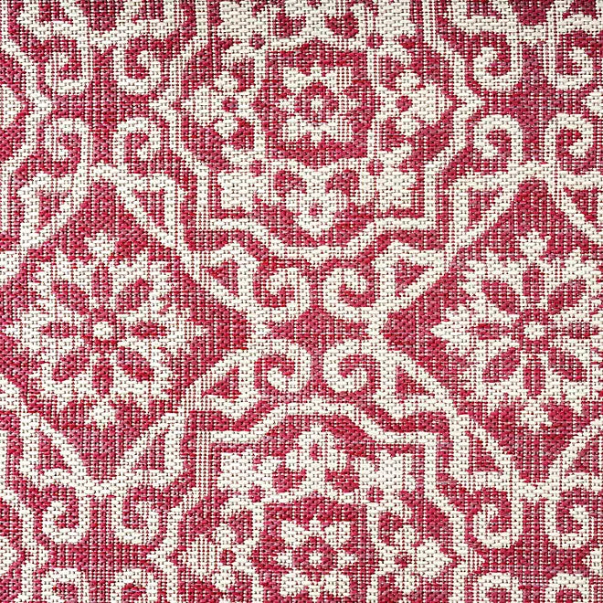 7'9"x10'2" - Nicole Miller New York Patio Country Danica Transitional Geometric Indoor/Outdoor Area Rug - Pink/Ivory