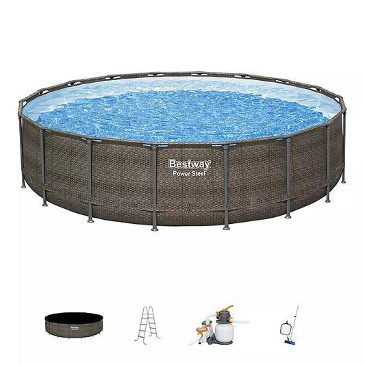 Bestway Power Steel 18’ x 48” Round Above Ground Pool Set