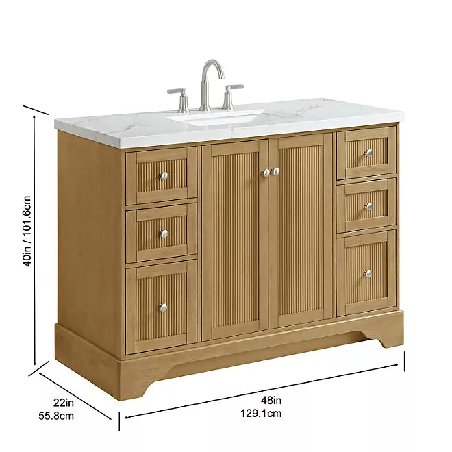 details by Becki Owens Catherine Vanity, - Warmwood - Size: 48"