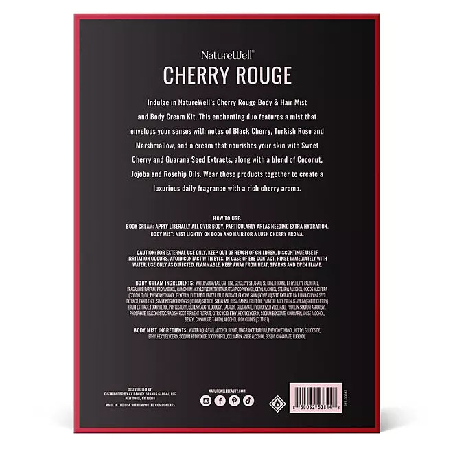 NatureWell Cherry Rouge Body Mist and Cream Duo