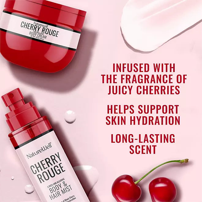 NatureWell Cherry Rouge Body Mist and Cream Duo