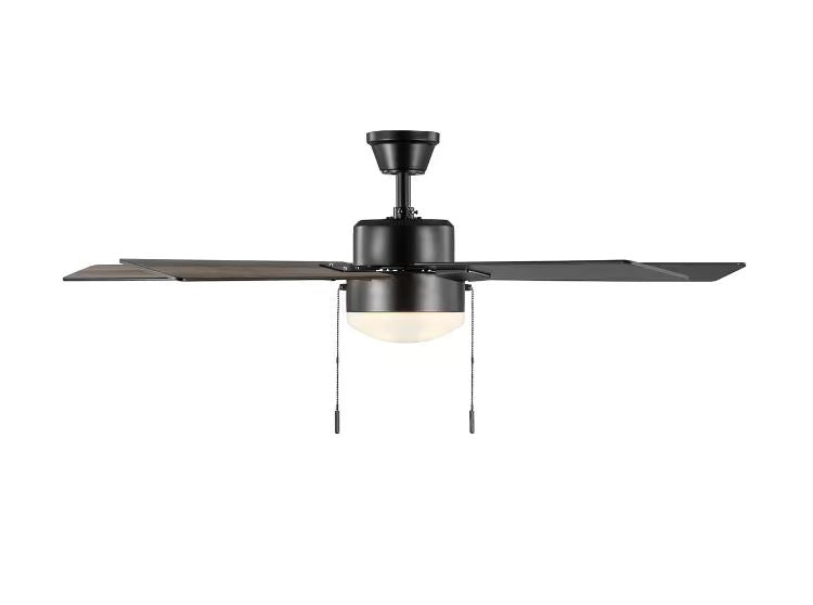 Hampton Bay 52 in. Corwin Indoor/Outdoor Matte Black LED Ceiling Fan with Light Kit