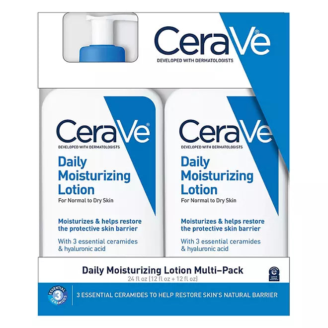 CeraVe Daily Moisturizing Lotion, Normal to Dry Skin, 12 fl. oz., 2 pk.