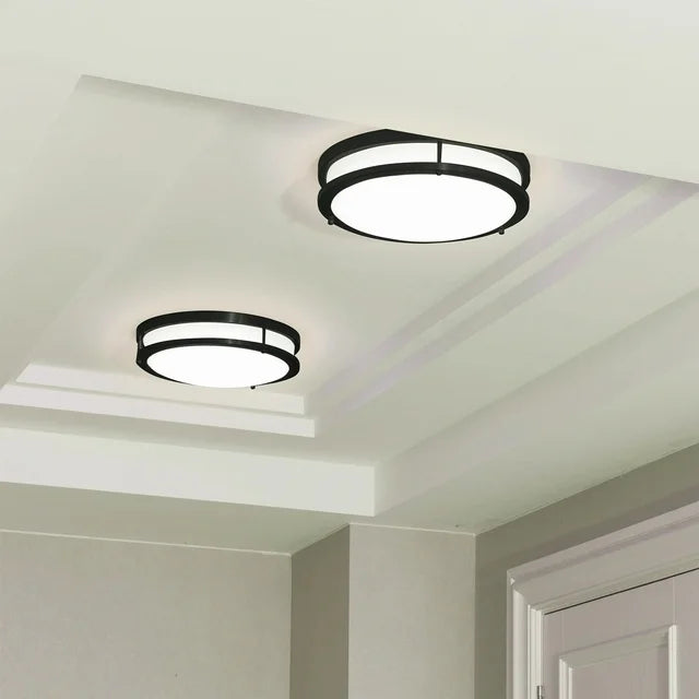 Energetic Lighting 14-Inch LED Flush Mount Ceiling Light Fixture - 4PK - BRUSHED NICKEL