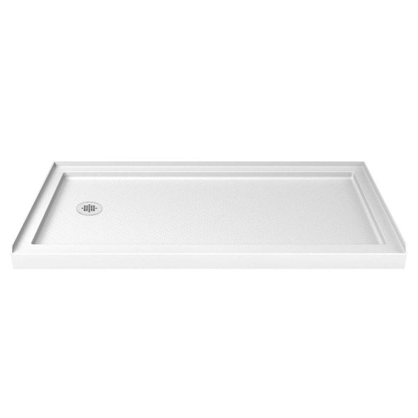 DreamLine SlimLine 60 in. x 34 in. Single Threshold Shower Pan Base in White with Left Hand Drain DLT-1134601