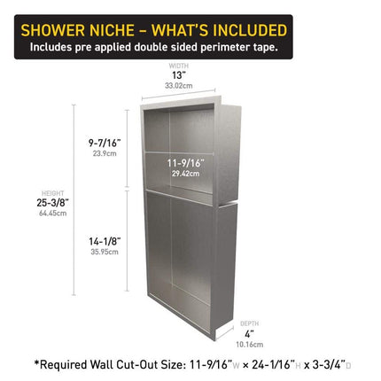 CASTICO 32 x 60x84 in. Solid Composite Stone Alcove Shower Insert Wall and Base Combo Kit, Nickel Door, Niche and Drain - Reversible CSBNB3260WHSLSL