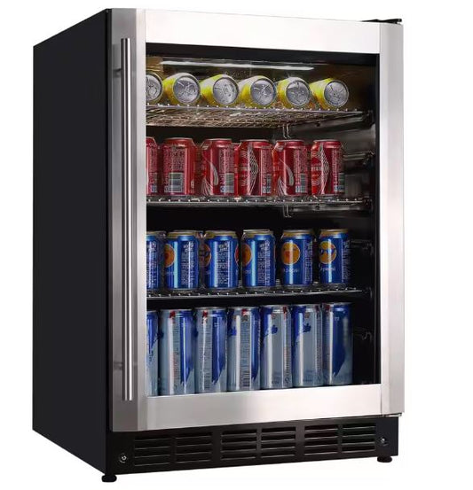 Vissani 23.4 in. 50 Bottle, 154 Can, Wine and Beverage Cooler with Stainless Steel Door