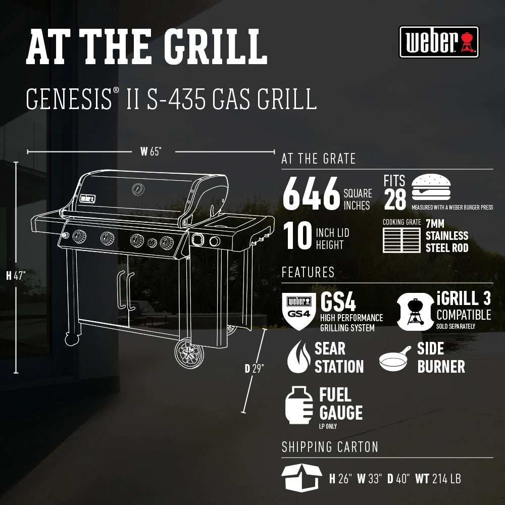 Weber Genesis II S-435 Gas Grill - Liquid Propane