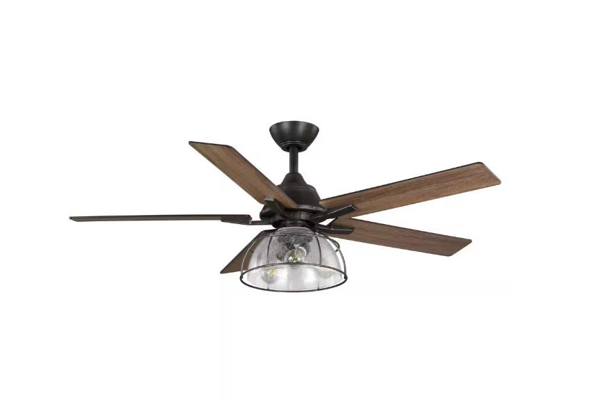 Casun 52 in. Indoor Aged Iron LED Ceiling Fan with Light Kit and Remote Control Included