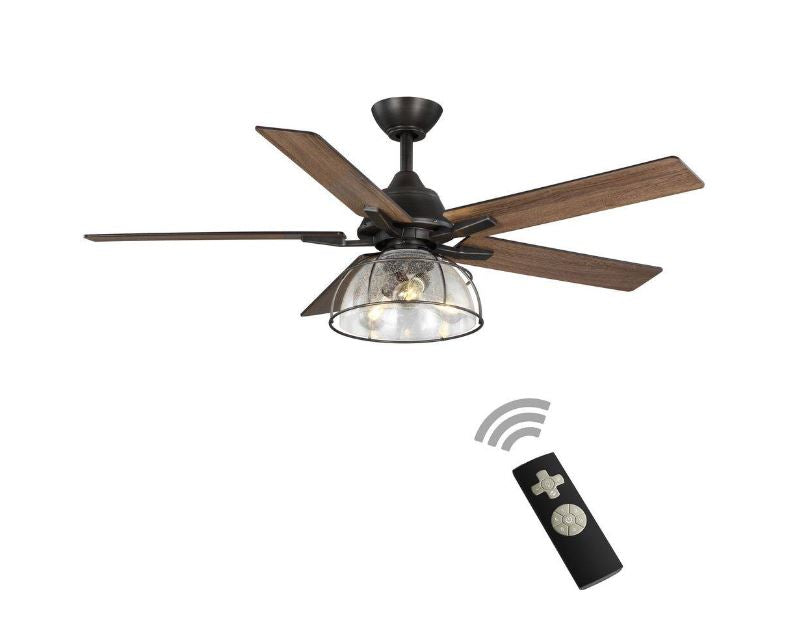 Casun 52 in. Indoor Aged Iron LED Ceiling Fan with Light Kit and Remote Control Included