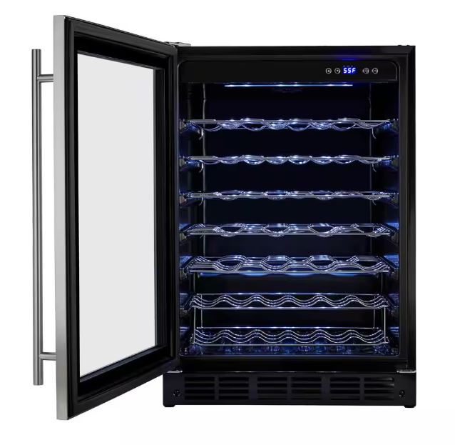 Vissani 23.4 in. 50 Bottle, 154 Can, Wine and Beverage Cooler with Stainless Steel Door