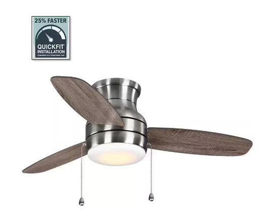 Home Decorators Collection Ashby Park 44 in. White Color Changing Integrated LED Brushed Nickel Ceiling Fan with Light Kit and 3 Reversible Blades