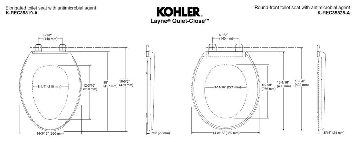 Kohler Layne Quick Release Toilet Seat - Elongated