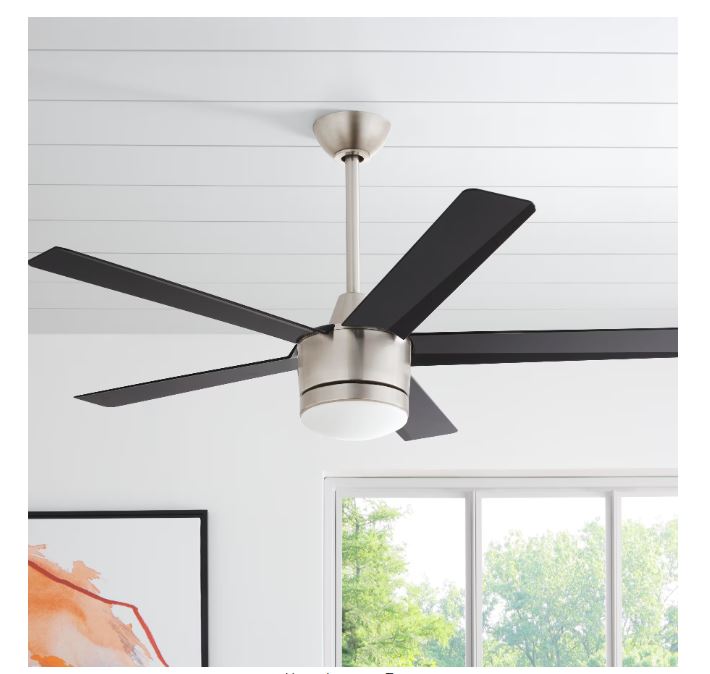 Home Decorators Collection Merwry 52 in. Integrated LED Indoor Brushed Nickel Ceiling Fan with Light Kit and Remote Control