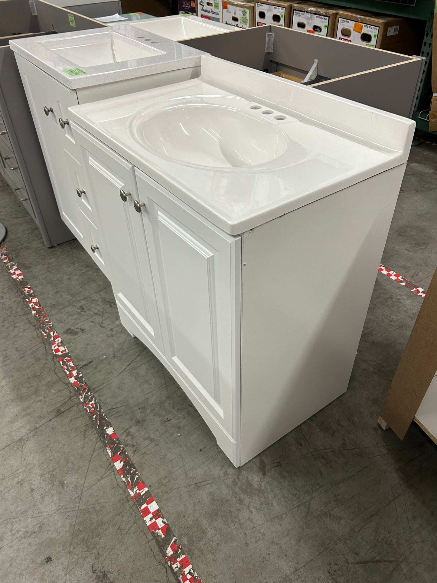 24 in. W x 19 in. D x 35 in. H Single Sink Freestanding Bath Vanity in White with White Cultured Marble Top