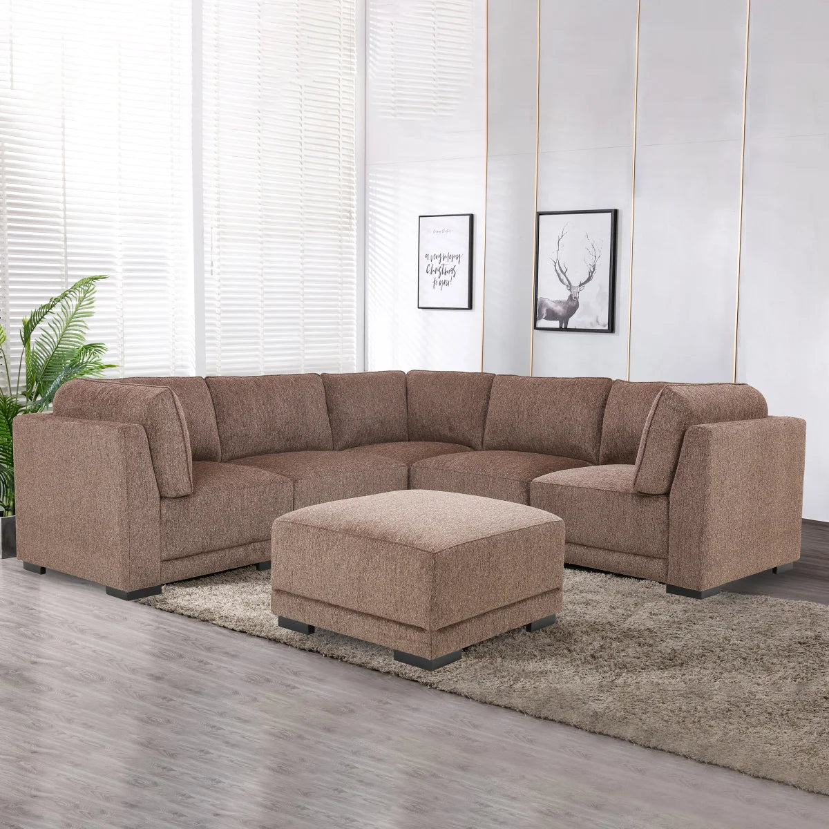 Belize Fabric Modular Sectional - 6pcs