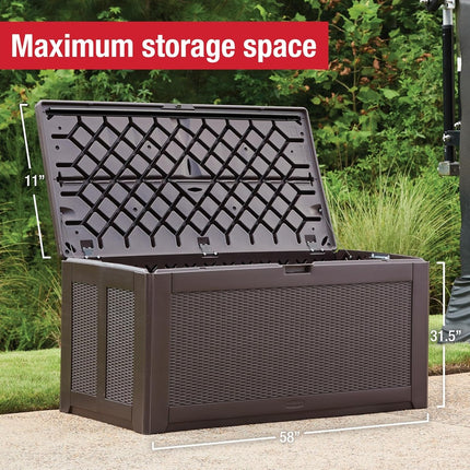 Rubbermaid 134 Gal. XL Resin Deck Box, Dark Walnut (2119055)