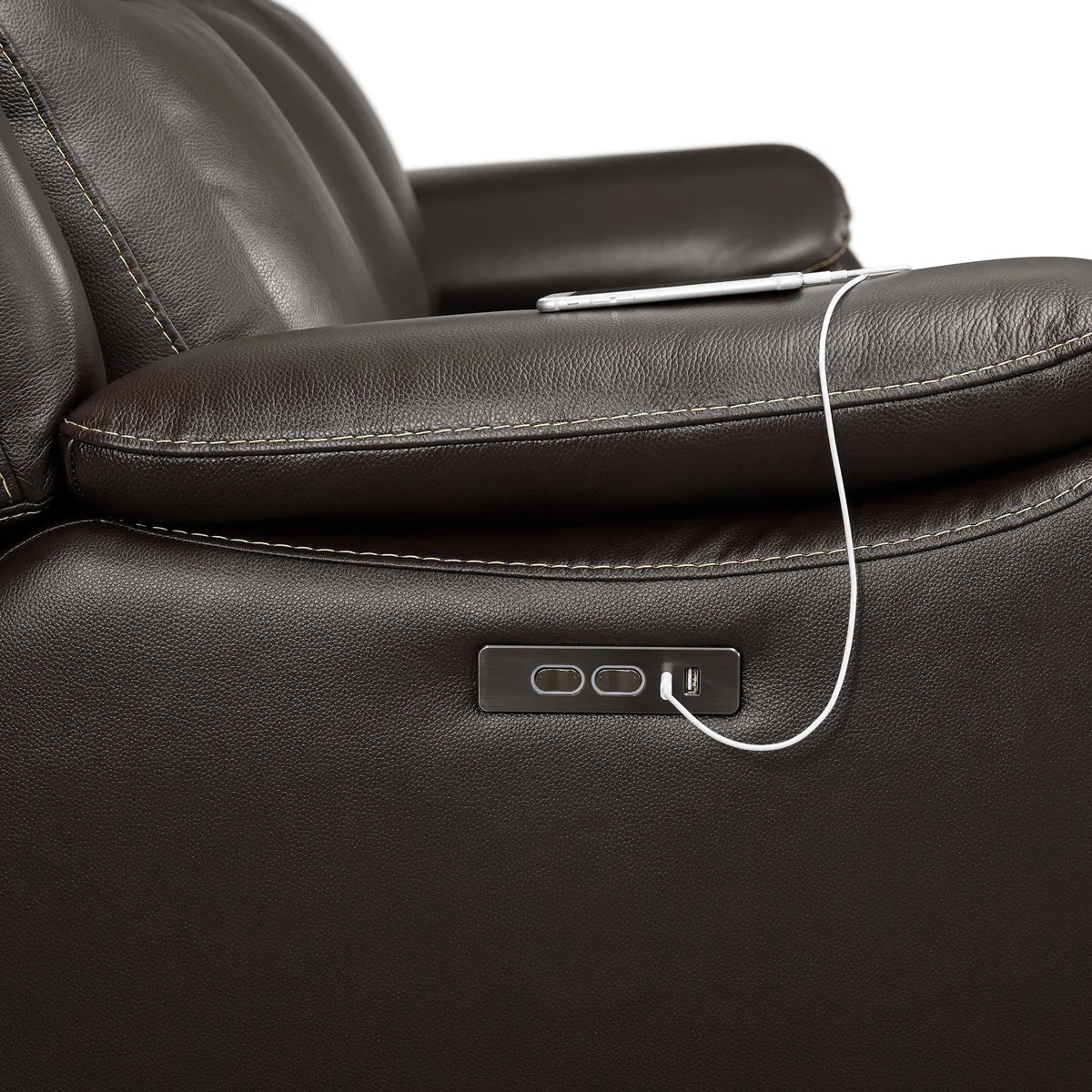 Harvey Leather Power Reclining Sofa with Power Headrests