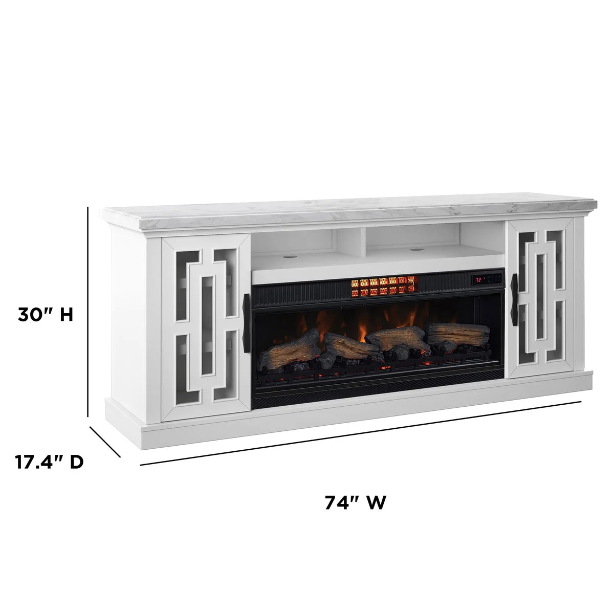 Tresanti Kerrigan TV Console with ClassicFlame CoolGlow 2-in-1 Electric Fireplace and Fan