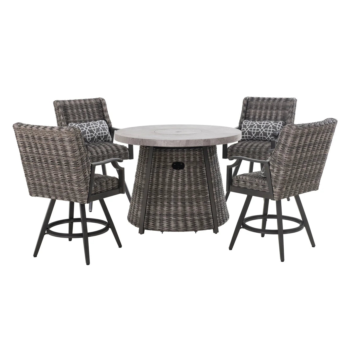 Sunjoy SunValley 5-piece Fire Outdoor High Dining Set