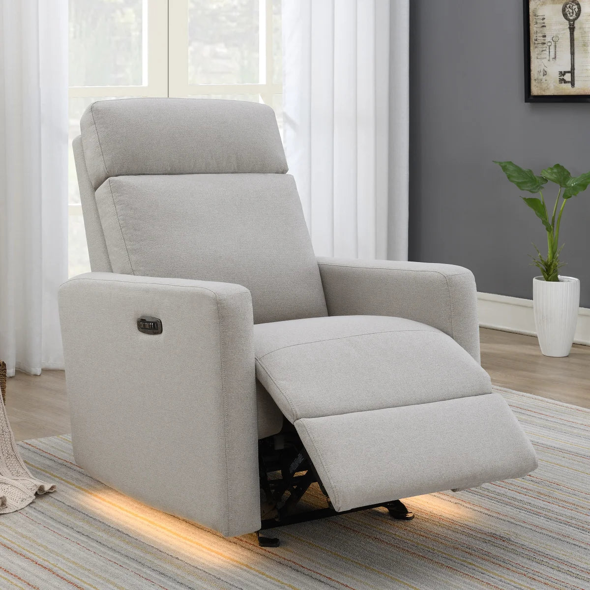 Tallula Fabric Power Glider Recliner with Power Headrest