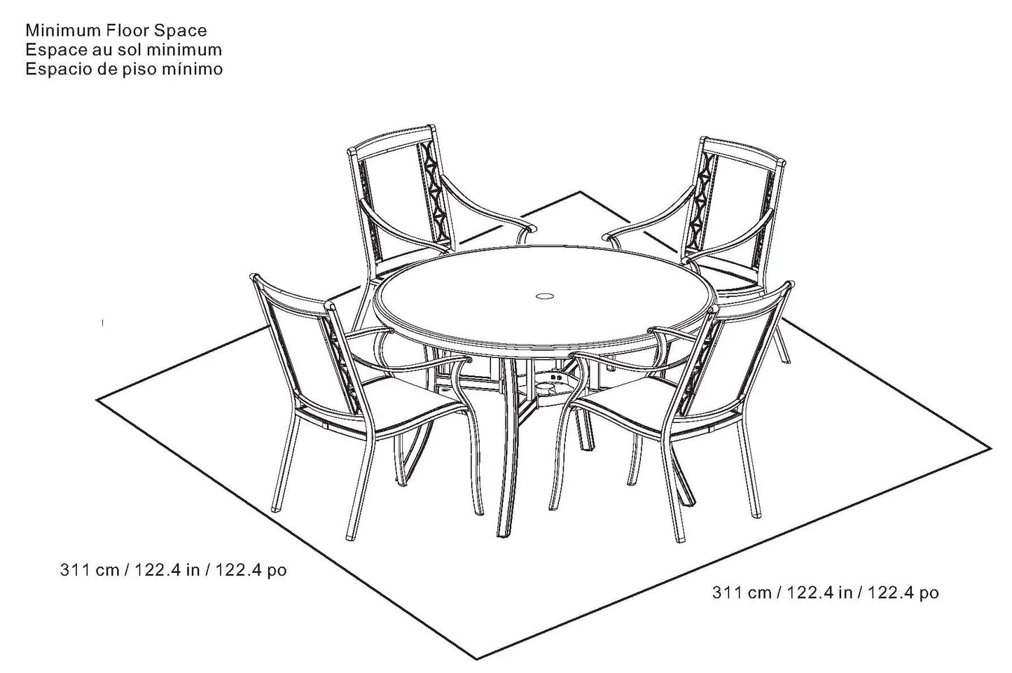 Agio Kimberling 5-piece Sling Outdoor Dining Set