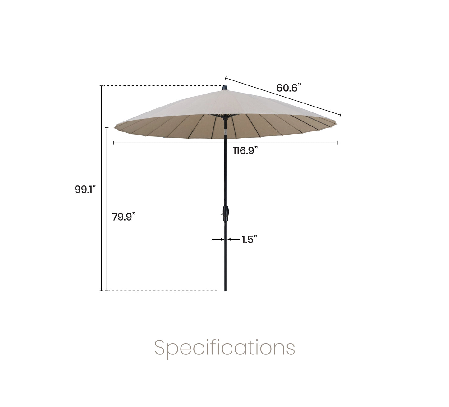 Seasons Sentry 8' x 11' Height Adjustable Market Umbrella