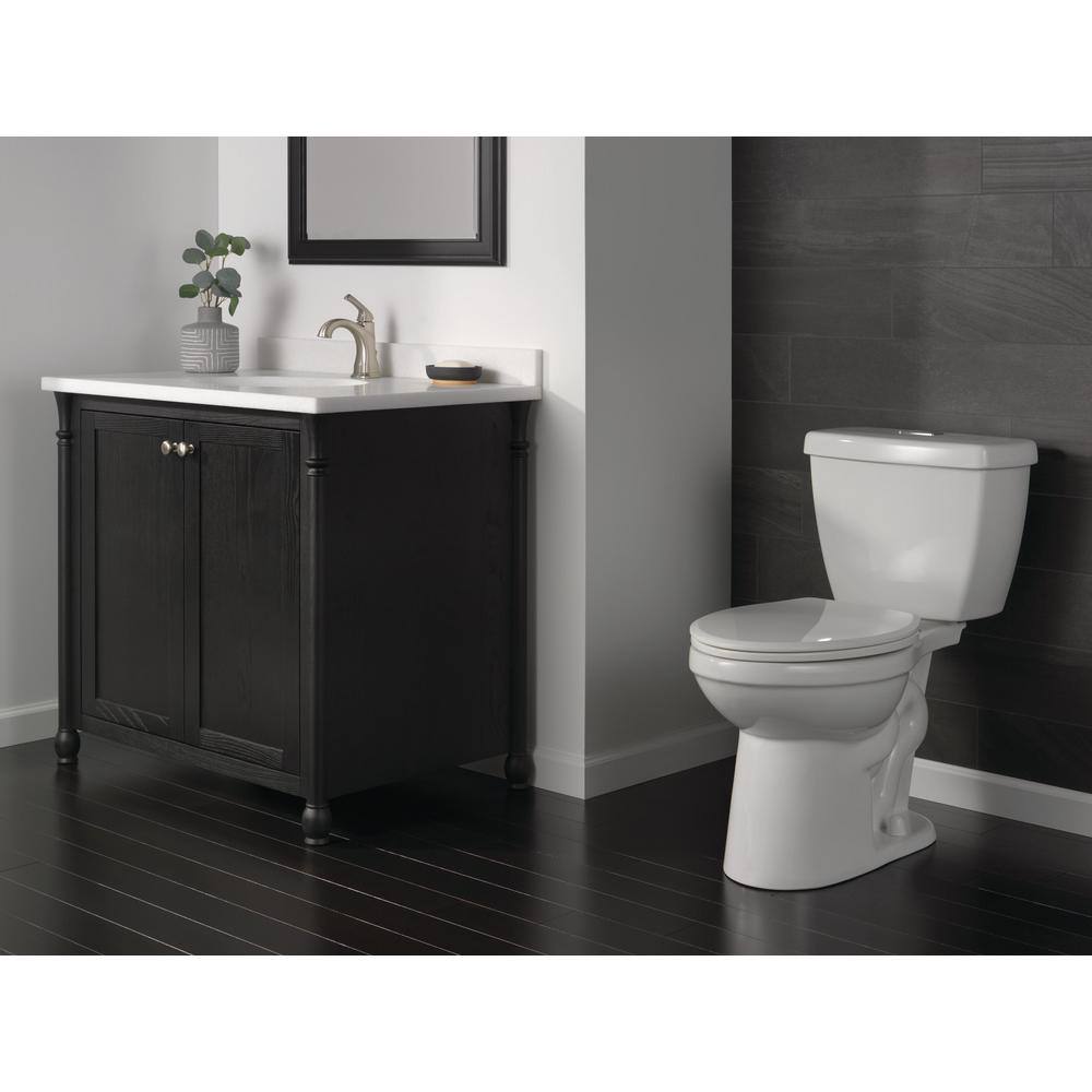 Delta Foundations 2-piece 1.1 GPF/1.6 GPF Dual Flush Elongated Toilet in White