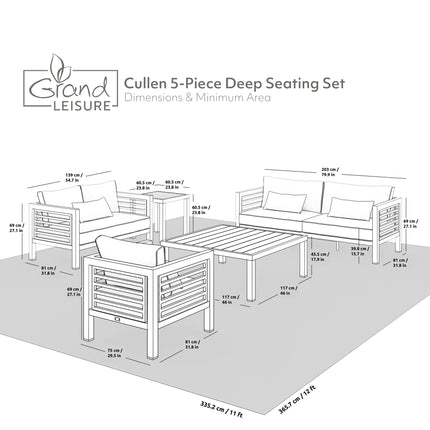 Grand Leisure Cullen 5-piece Outdoor Deep Seating Set