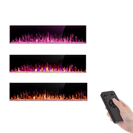 R.W.FLAME 50-in Black Wall Mount Ultra Slim LED Electric Fireplace with Remote Control