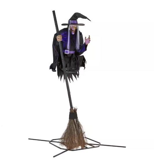 Home Accents Holiday 12 ft. Giant Sized Animated LED Hovering Witch