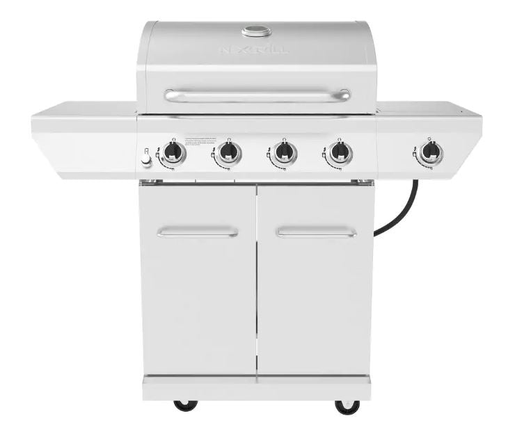 Nexgrill 4-Burner Propane Gas Grill in Stainless Steel with Side Burner