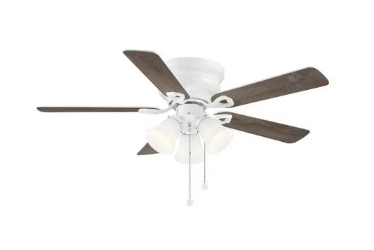 Clarkston II 44 in. LED Indoor White Ceiling Fan with Light Kit